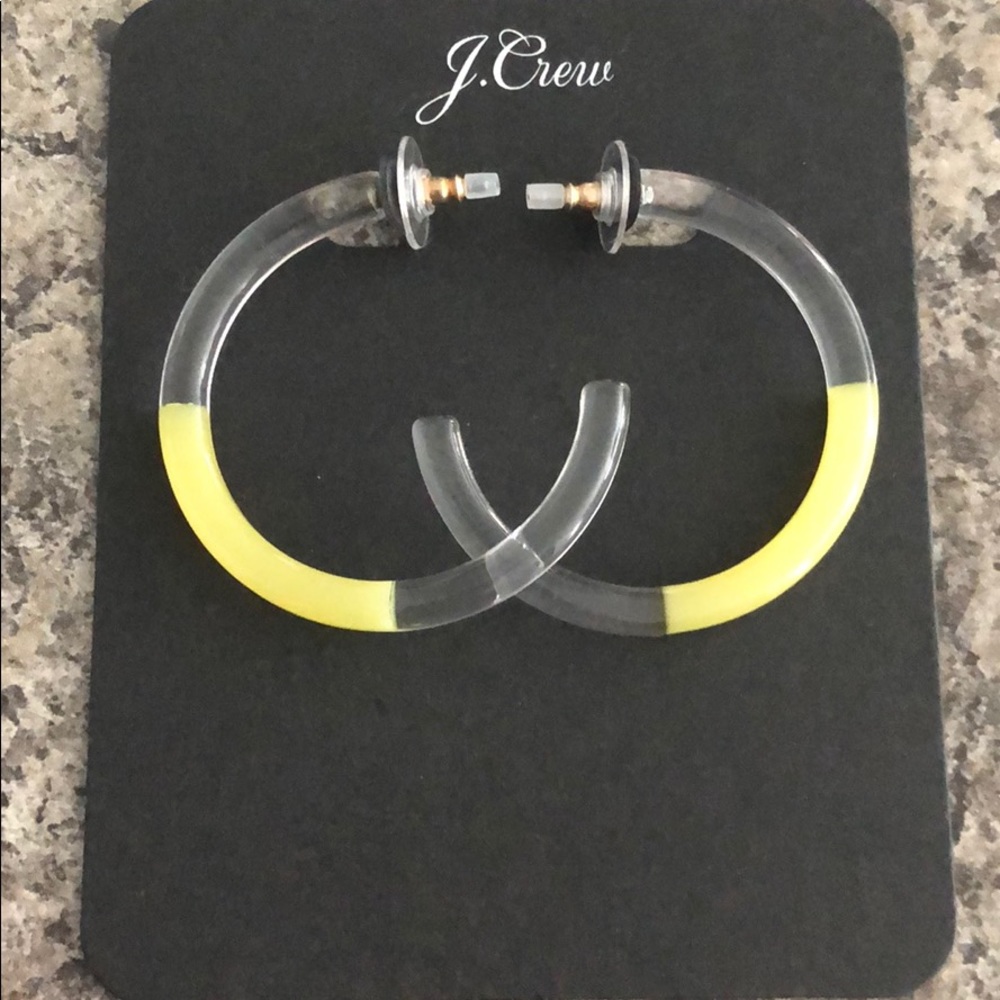 J. Crew Clear and Yellow earrings
